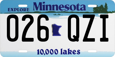 MN license plate 026QZI