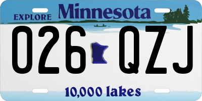 MN license plate 026QZJ