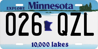 MN license plate 026QZL