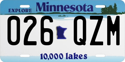 MN license plate 026QZM