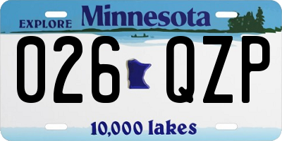 MN license plate 026QZP