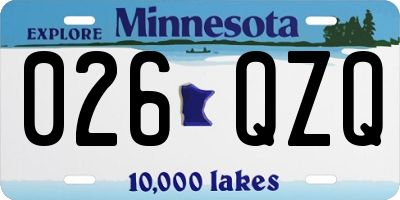 MN license plate 026QZQ