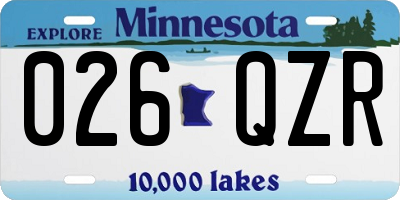 MN license plate 026QZR