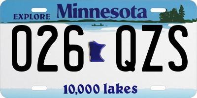 MN license plate 026QZS
