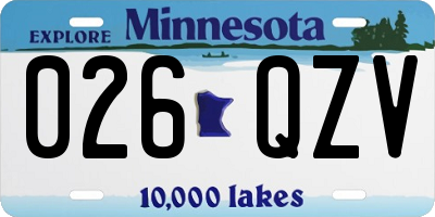 MN license plate 026QZV