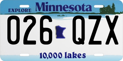 MN license plate 026QZX