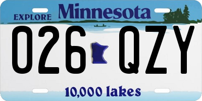 MN license plate 026QZY