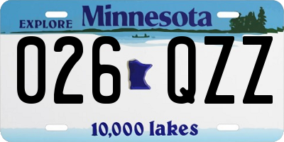 MN license plate 026QZZ