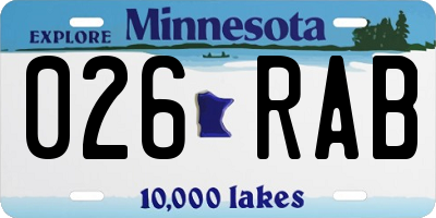 MN license plate 026RAB