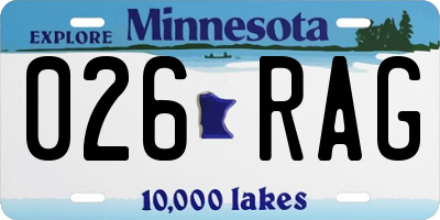 MN license plate 026RAG