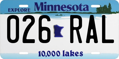 MN license plate 026RAL