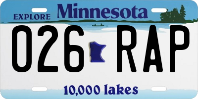 MN license plate 026RAP