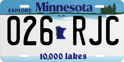 MN license plate 026RJC