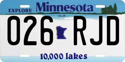 MN license plate 026RJD