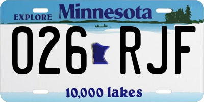 MN license plate 026RJF