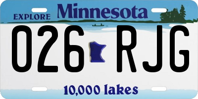 MN license plate 026RJG
