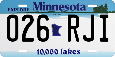 MN license plate 026RJI