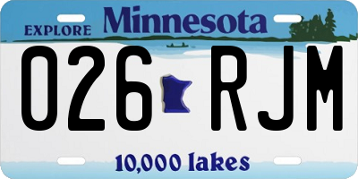 MN license plate 026RJM