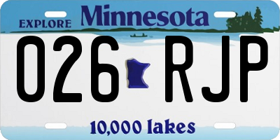 MN license plate 026RJP