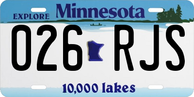 MN license plate 026RJS