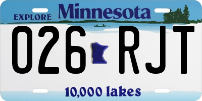 MN license plate 026RJT