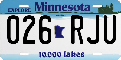 MN license plate 026RJU