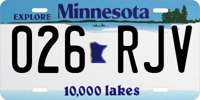 MN license plate 026RJV