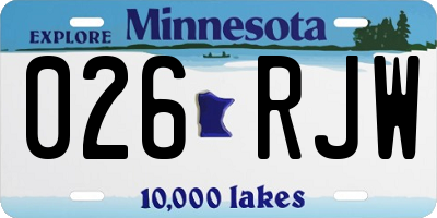 MN license plate 026RJW