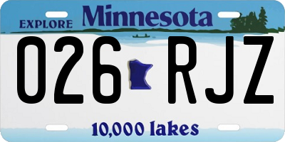 MN license plate 026RJZ