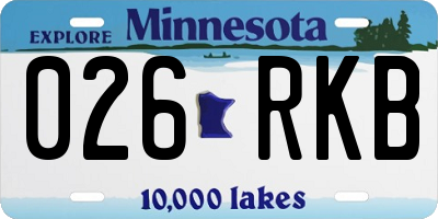 MN license plate 026RKB