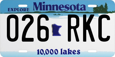 MN license plate 026RKC