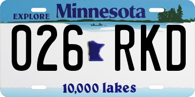 MN license plate 026RKD