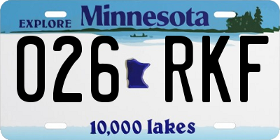 MN license plate 026RKF