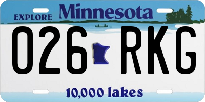 MN license plate 026RKG