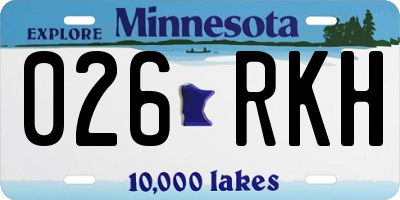 MN license plate 026RKH