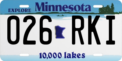 MN license plate 026RKI