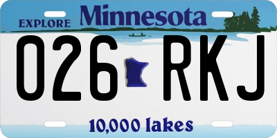 MN license plate 026RKJ