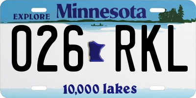 MN license plate 026RKL