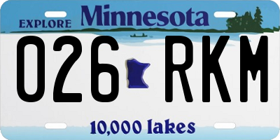 MN license plate 026RKM