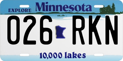MN license plate 026RKN