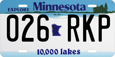 MN license plate 026RKP