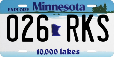 MN license plate 026RKS