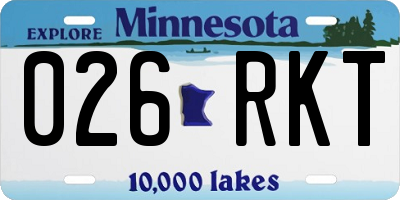MN license plate 026RKT
