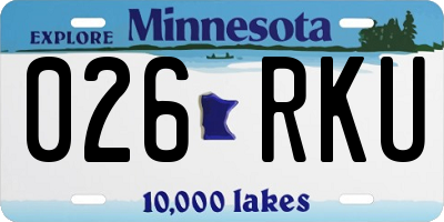 MN license plate 026RKU