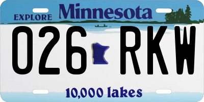 MN license plate 026RKW