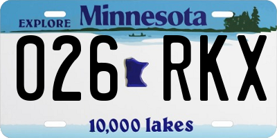 MN license plate 026RKX
