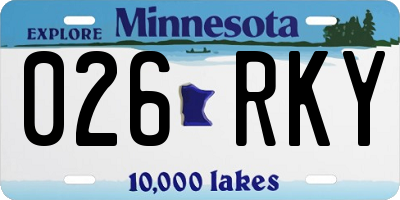 MN license plate 026RKY