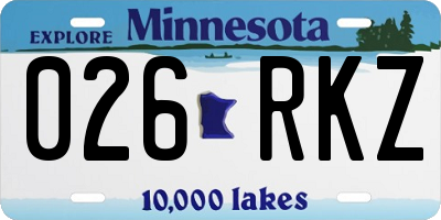 MN license plate 026RKZ