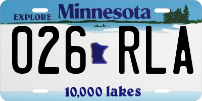 MN license plate 026RLA