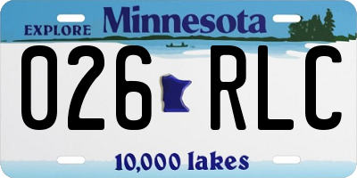 MN license plate 026RLC